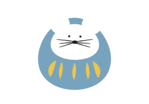 青いだるまネズミのイラスト