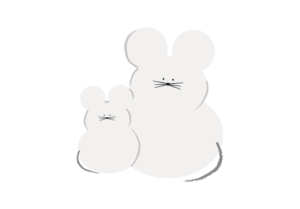 ネズミの親子のイラスト