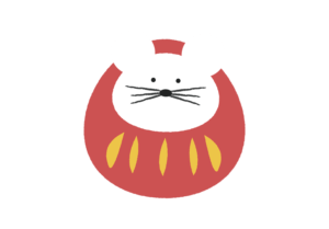 赤色のだるまネズミのイラスト