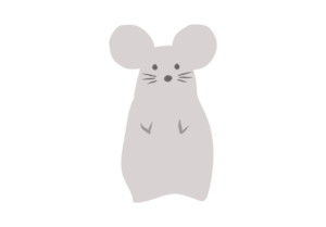 直立するネズミのイラスト
