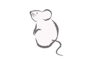 筆で描いたネズミのイラスト
