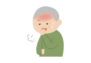 咳をする年配の男性