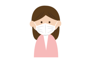 マスクを着用した女性のイラスト
