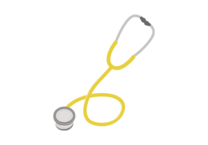 黄色のチューブの聴診器