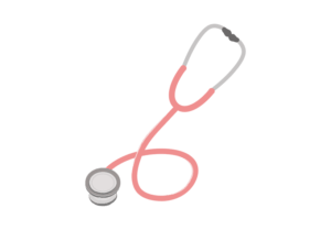 ピンク色チューブの聴診器