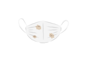 汚れが付着したマスクのイラスト