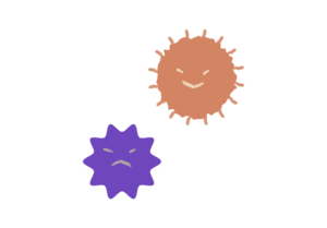 アニメチックなウイルスのイラスト