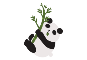 笹を食べるパンダのイラスト