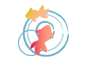 金魚のシルエットのイラスト