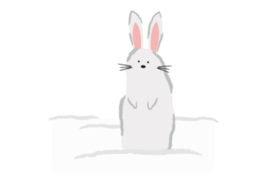 直立するウサギのイラスト
