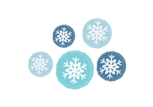 水玉と雪の結晶のイラスト