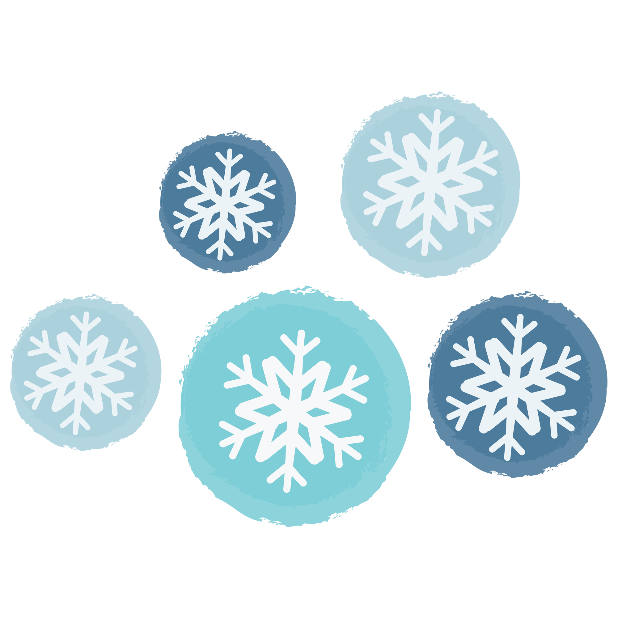 水玉と雪の結晶のイラスト イラスト素材館