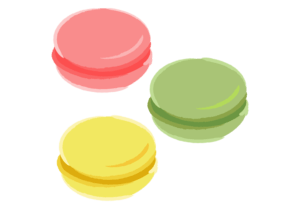 三色のマカロンのイラスト