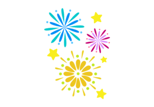 三色のきれいな花火のイラスト
