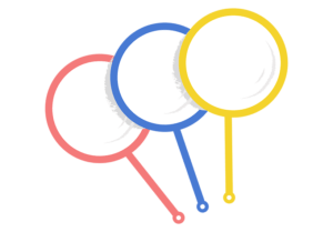 三色の金魚すくいのポイ