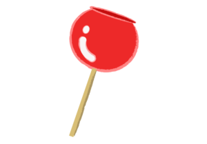 真っ赤なリンゴ飴のイラスト