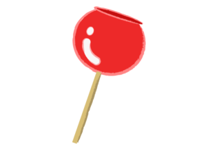 真っ赤なリンゴ飴のイラスト