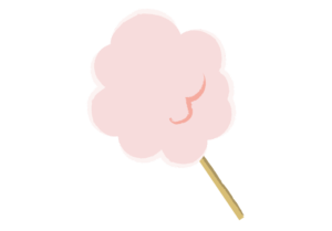 ピンクの綿あめのイラスト