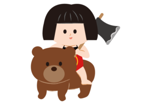 熊に乗った金太郎のイラスト