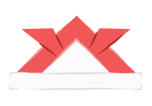 折り紙で作った朱色の兜