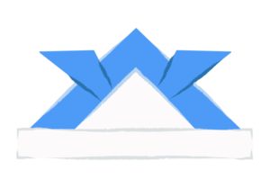 折り紙で作った青色の兜