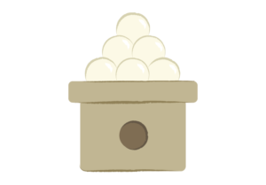 三方に並べたお月見団子