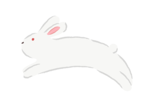 ピョーンと跳ねるウサギ