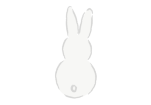 座ったウサギの後ろ姿のイラスト