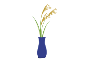 花瓶に挿したススキのイラスト