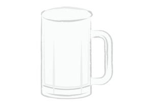 空のビールジョッキのイラスト