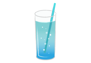 コップに注いだサイダーのイラスト