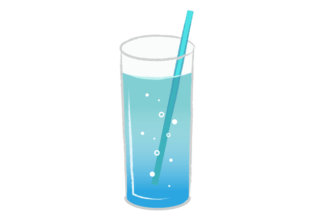 コップに注いだサイダーのイラスト