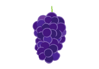 大きく実った紫色のブドウのイラスト