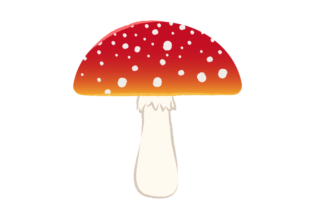 可愛いベニテングダケのイラスト