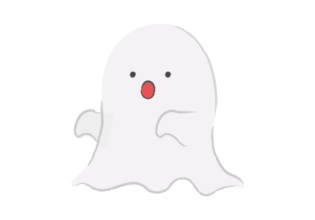 驚いた顔の可愛いオバケ