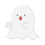 驚いた顔の可愛いオバケのイラスト