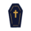 十字架が描かれた棺のイラスト