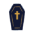 十字架が描かれた棺のイラスト