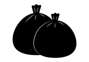 黒いゴミ袋のイラスト