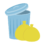 黄色いゴミ袋とゴミ箱のイラスト