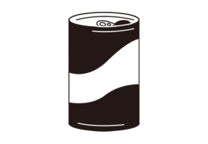 白黒の空き缶のイラスト