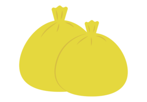 黄色いゴミ袋のイラスト