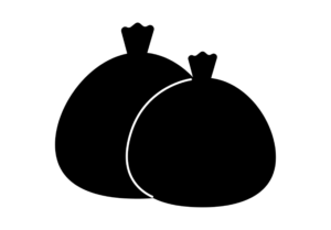 シンプルな黒いゴミ袋のイラスト