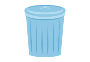 青いポリバケツのイラスト