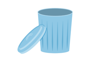 蓋が開いたポリバケツのイラスト