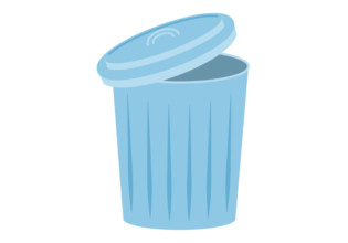 少し蓋の開いたポリバケツのイラスト