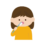 歯磨きをする女の子のイラスト