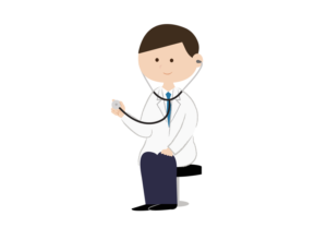 聴診器を持つ男性医師のイラスト