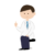 人差し指を立てる男性医師のイラスト