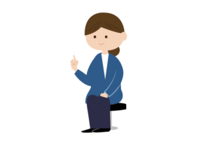 人差し指を立てる女性医師のイラスト